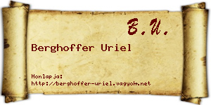 Berghoffer Uriel névjegykártya